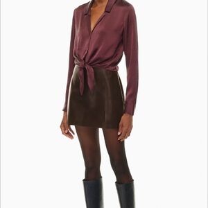 Wilfred Tie Front Satin Blouse